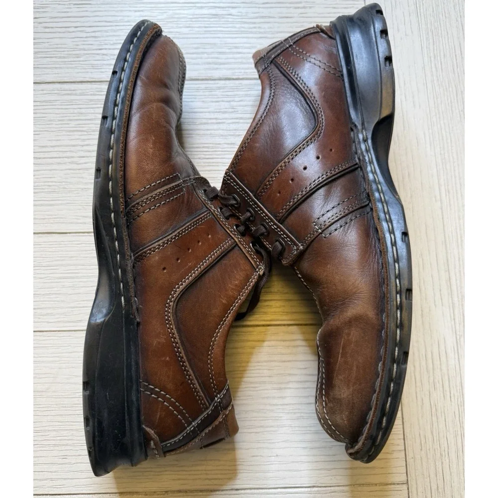 CLARKS Touareg 70853 Mens Brown Chestnut Leather Casual Oxford Shoes‎ Size 11 M